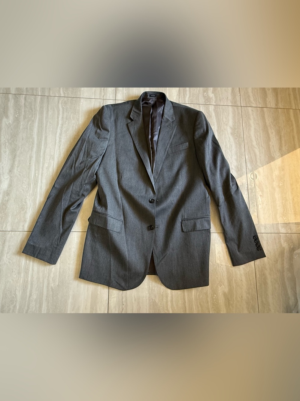 jf j.ferrar Men's Dark Gray Two-Button suit jacket 42L slim fit textured nwot